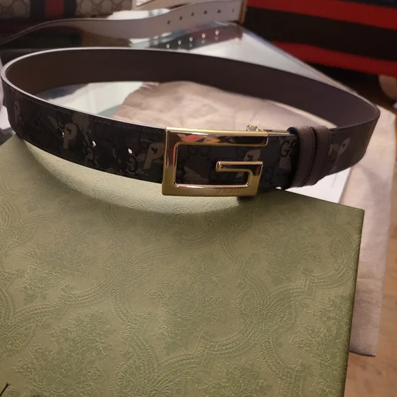 Authentic Palace x Gucci Supreme G Square Buckle Reverrsible Camouflage Belt